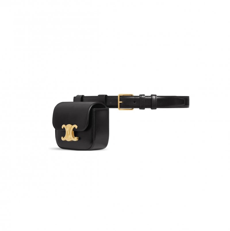 (image for) CELINE MINI BELT BAG IN TRIOMPHE SHINY COW LEATHER 45BCN3AH2.38NO (11*8*4cm)