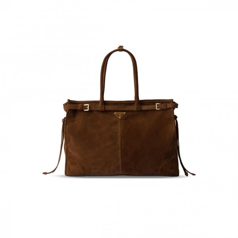 (image for) PRADA BONNIE LARGE SUEDE HANDBAG 1BA439 (42*30*12cm)