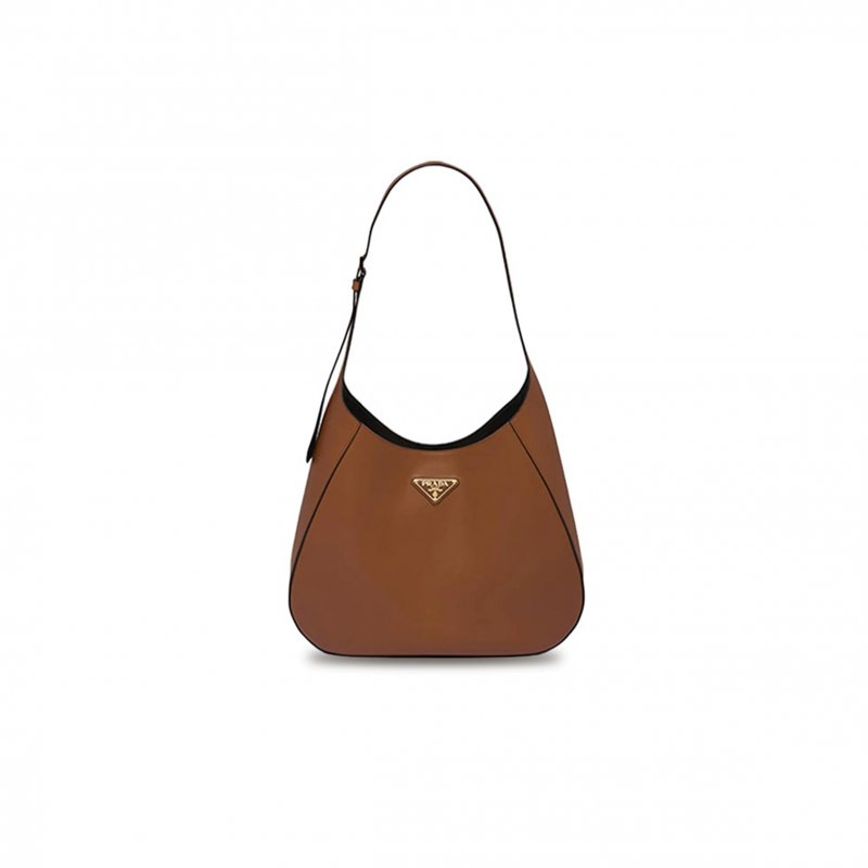 (image for) PRADA ENAMEL METAL TRIANGLE LOGO MAGNETIC CLOSURE LEATHER SHOULDER BAG 1BC181 (40*30*9cm)