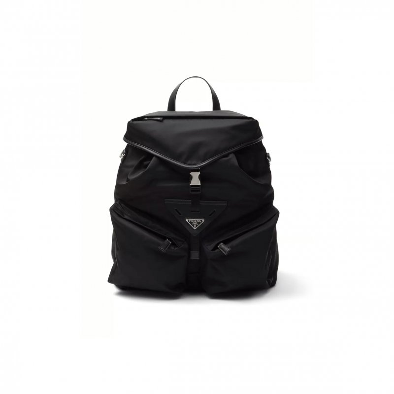 (image for) PRADA RE-NYLON LEATHER-TRIMMED BACKPACK 2VZ108 (45*38*18cm)