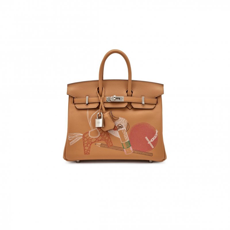 (image for) HERMES MASTER BIRKIN 25 BISCUIT SWIFT PALLADIUM HARDWARE (25*20*13cm)