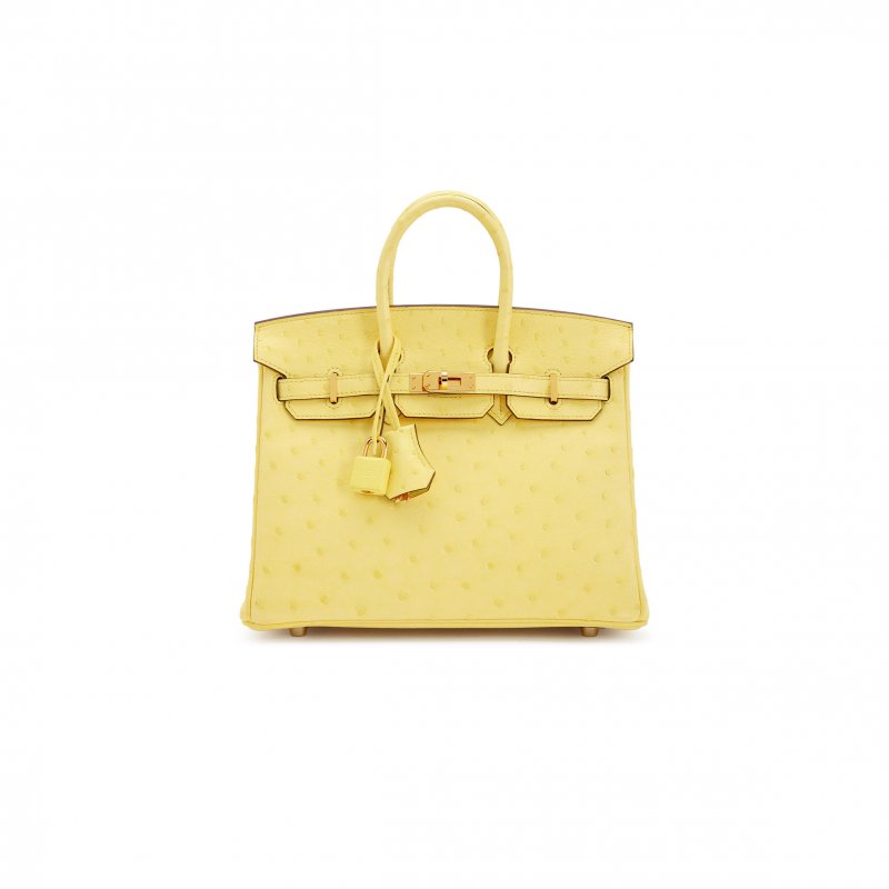 (image for) HERMÈS MASTER BIRKIN 25 OSTRICH GOOSE EGG YOLK GOLD BUCKLE H041944CK80 (25*20*13cm)