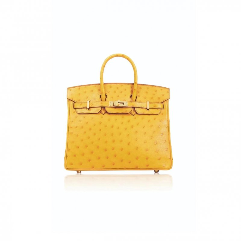 (image for) HERMÈS MASTER BIRKIN 25 OSTRICH LEATHER AMBER BAG GOLD BUCKLE H041944CK89 (25*20*13cm)