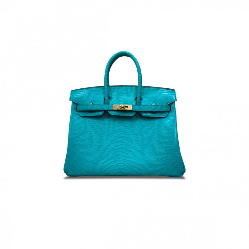 (image for) HERMÈS MASTER BIRKIN 25 LIZARD VERT VERONE GREEN BAG GOLD BUCKLE H028352CA06 (25*20*13cm)