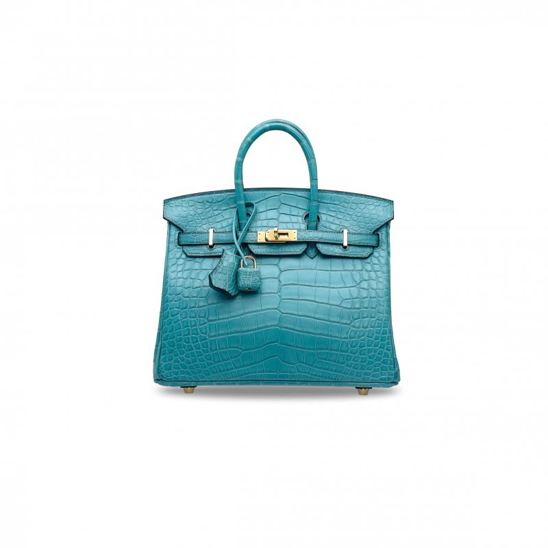 (image for) HERMÈS MASTER BIRKIN 25 CROCODILE LEATHER SKY BLUE GOLD BUCKLE H041354CK5P (25*20*13cm)