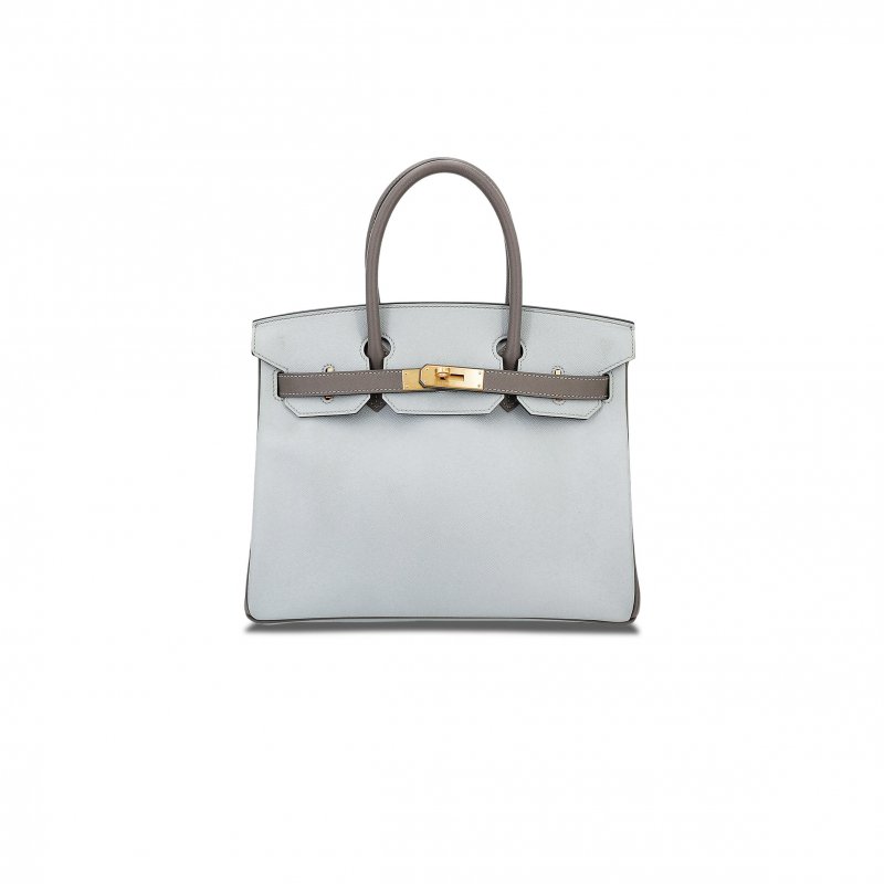 (image for) HERMÈS MASTER BIRKIN 25 PEARL GREY GOATSKIN WITH ELEPHANT GREY GOLD BUCKLE 3643937200 (25*20*13cm)