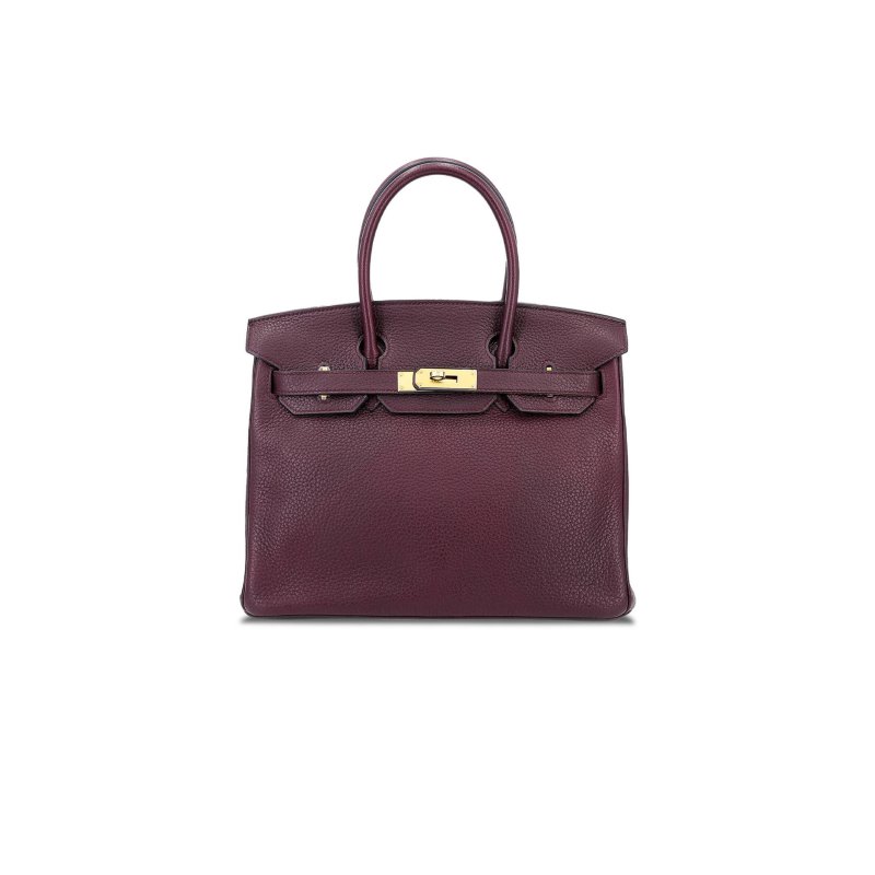 (image for) HERMÈS MASTER BIRKIN 30 TOGO LEATHER BURGUNDY GOLD BUCKLE BAG 8575895581 (30*22*15cm)