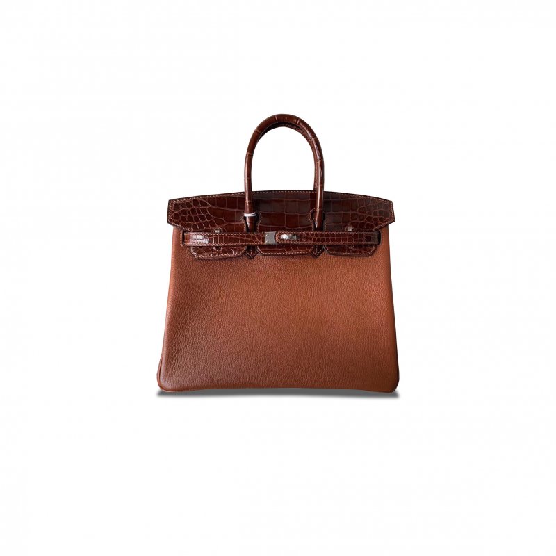 (image for) HERMES MASTER BIRKIN 30 TOUCH TOGO GOLDEN BROWN WITH GLOSSY CROCODILE AND GOLD BUCKLE BAG BK30TUAACHESS (30*22*16cm)