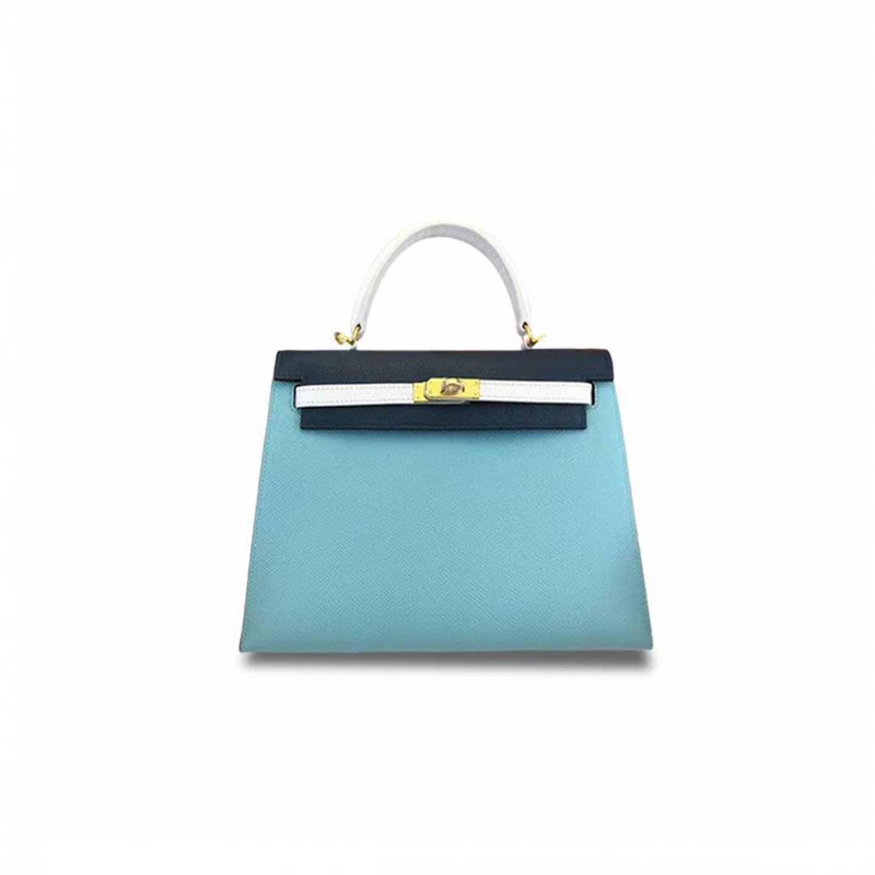 (image for) HERMÈS MASTER KELLY 25 EPSOM MACARON BLUE IZMIR BLUE GOLD BUCKLE (25*17*7cm)