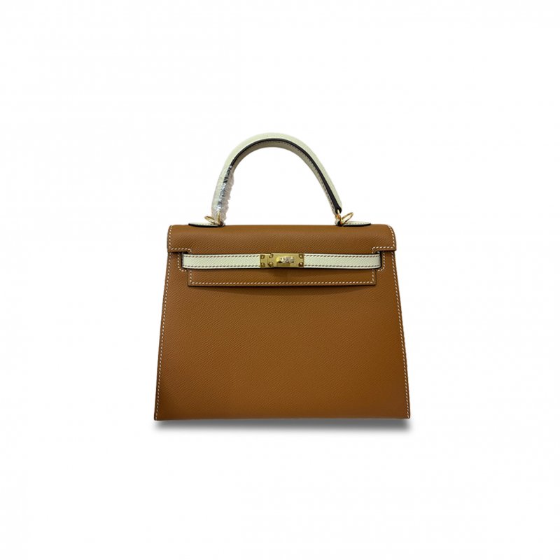 (image for) HERMÈS MASTER KELLY 25 EPSOM GOLDEN BROWN MILKSHAKE PLATINUM BUCKLE (25*17*7cm)