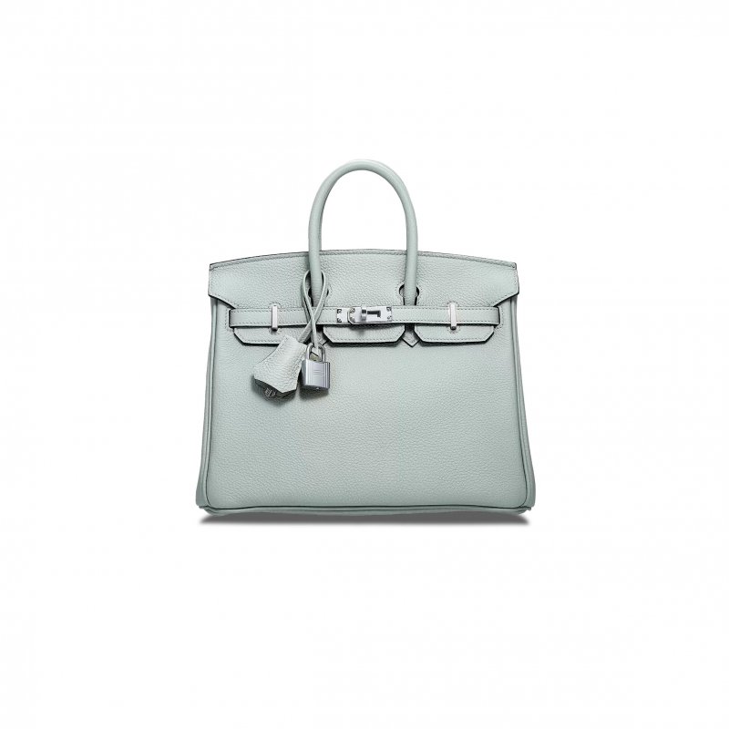 (image for) HERMÈS BIRKIN 25 TOGO LEATHER CRYSTAL GREY SILVER BUCKLE 529794 (25*18*13cm)