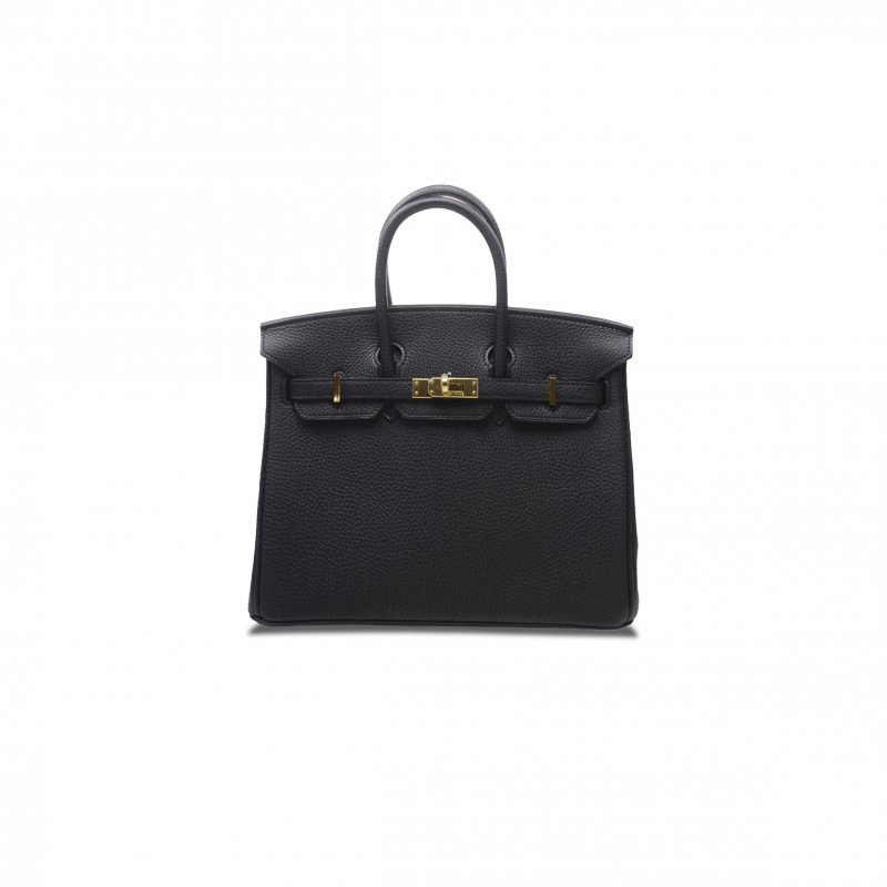 (image for) HERMES BIRKIN 25 TOGO LEATHER BLACK GOLD BUCKLE H028369CC89 (25*20*13cm)