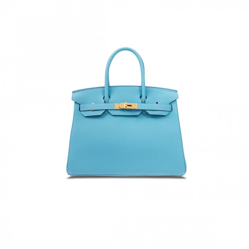 (image for) HERMES BIRKIN 30 EPSOM SKY BLUE GOLD BUCKLE BAG H028369CK06 (30*23*15cm)