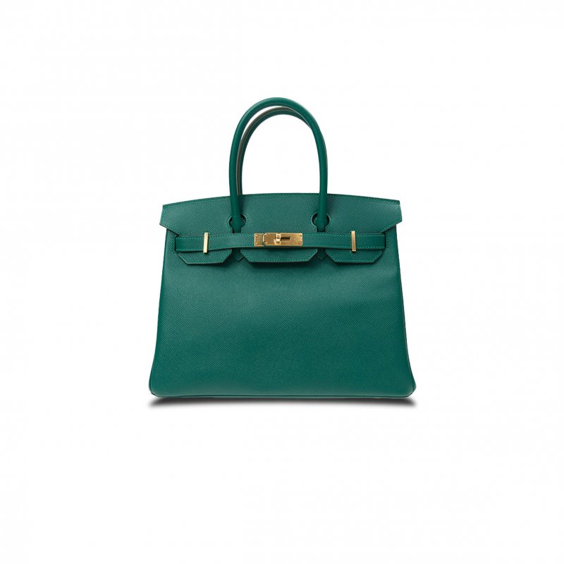 (image for) HERMES BIRKIN 30 EPSOM VELVET GREEN GOLD BUCKLE BAG BK30Z6EPGP (30*23*15cm)