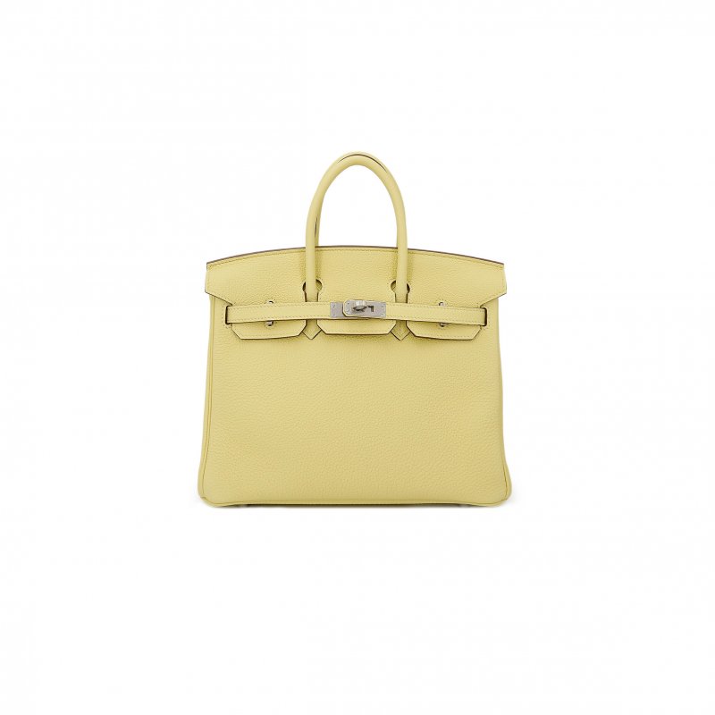 (image for) HERMÈS BIRKIN 30 TOGO LEATHER LEMON YELLOW SILVER BUCKLE BAG 1271660027 (30*23*15cm)