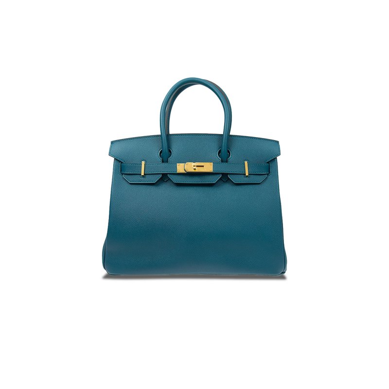 (image for) HERMES BIRKIN 30 TOGO LEATHER NORTHERN BLUE GOLD BUCKLE BAG H028369CCP3 (30*23*15cm)