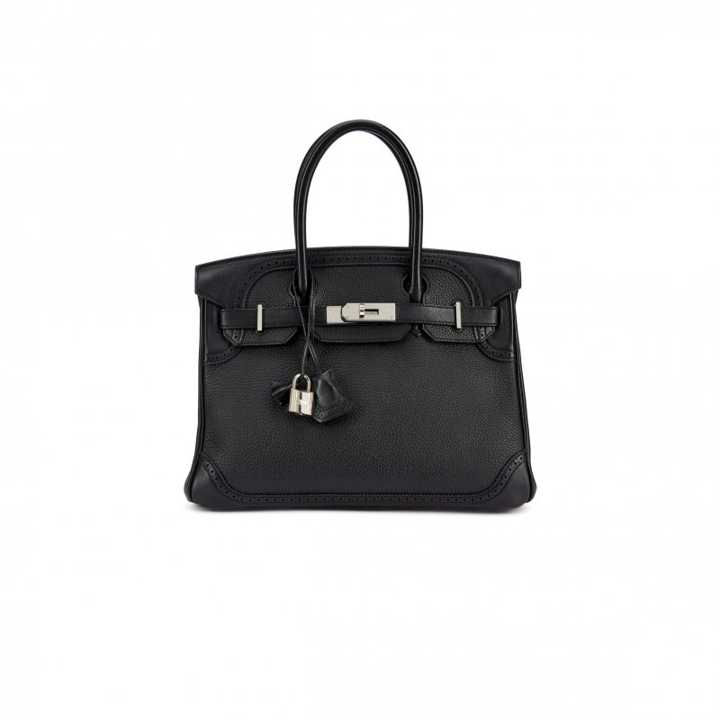 (image for) HERMÈS BIRKIN 35 SWIFT AND TOGO LACE SERIES BLACK BAG GOLD BUCKLE H082650CK08 (35*28*18cm)