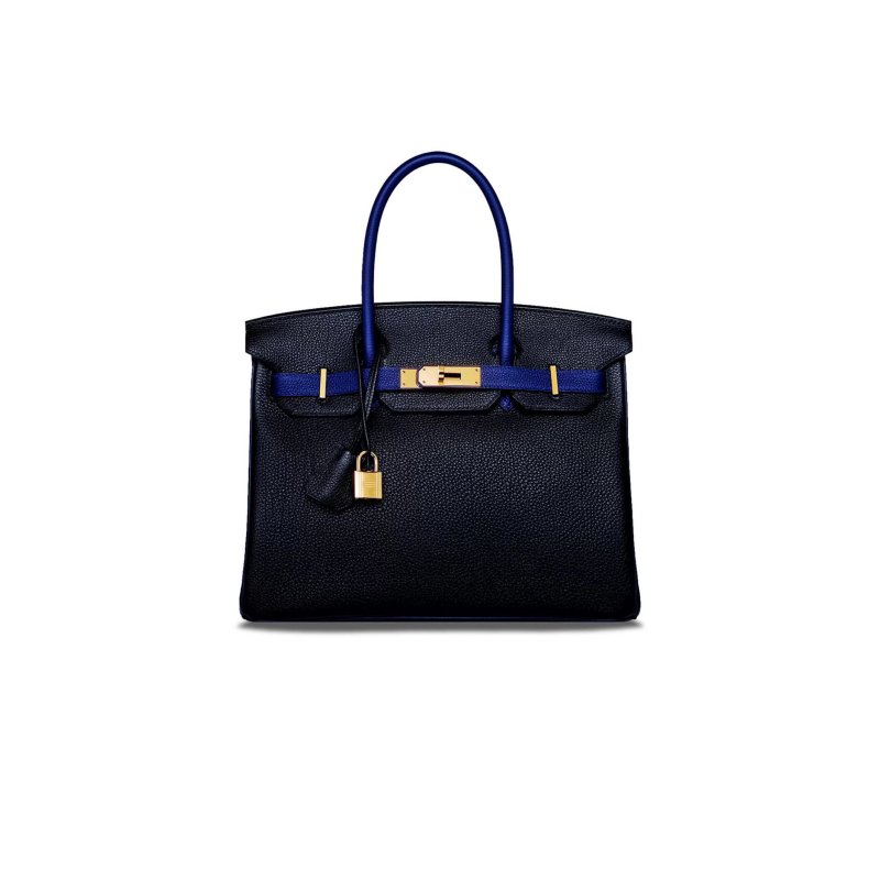 (image for) HERMÈS BIRKIN 35 EPSOM MIDNIGHT BLUE AND ELECTRIC BLUE WITH GOLD BUCKLE BAG H028369CK09 (35*28*18cm)