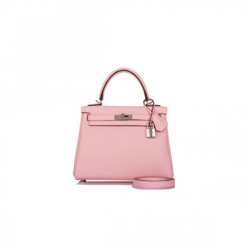 (image for) HERMES KELLY RETOURNE 25 ROSE SAKURA SWIFT PALLADIUM HARDWARE HANDMADE (25*17*7cm)