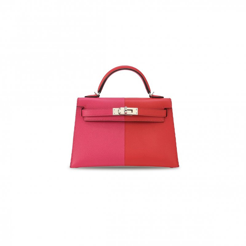 (image for) HERMÈS MINI KELLY II RED IN LEATHER EPSOM THREE COLOR COMBINATIONS (19*12*5.5cm)