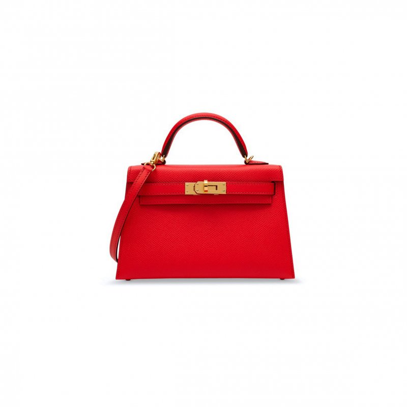(image for) HERMÈS MINI KELLY II EPSOM HEART RED GOLD BUCKLE (19*12*5.5cm)