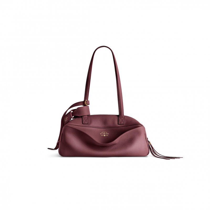 (image for) BALENCIAGA SMALL LEATHER CARRIE BOWLING TOP-HANDLE BAG 8329202 (31*12*12cm)