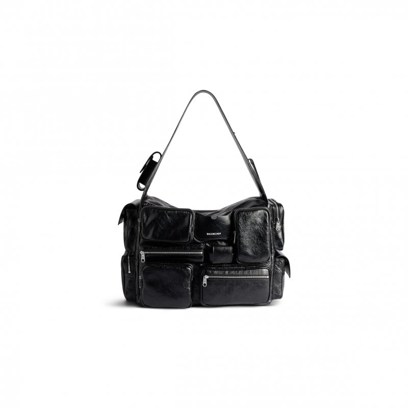 (image for) BALENCIAGA SUPERBUSY SLING BAG LARGE IN BLACK 702168210C81000 (42*29*19cm)