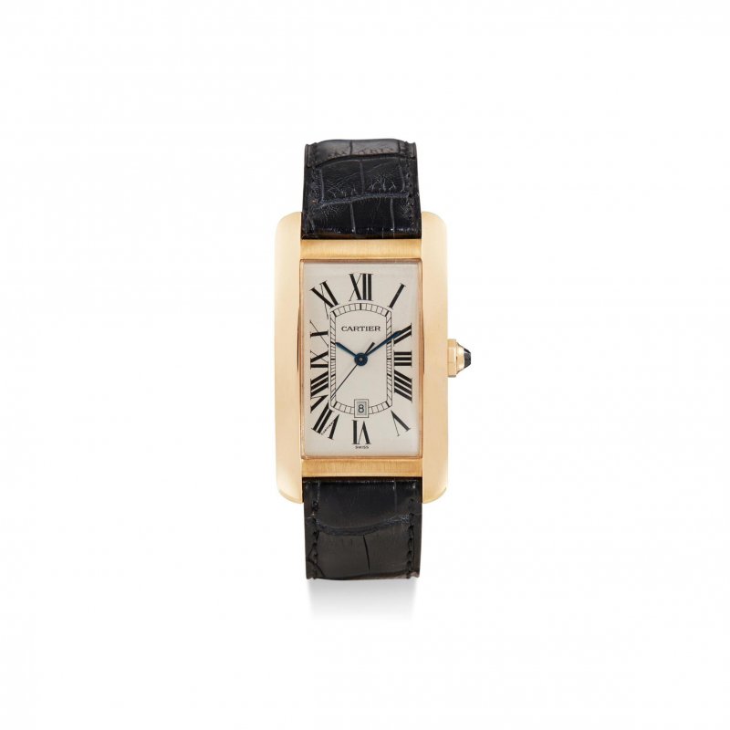 (image for) CARTIER TANK AMÉRICAINE REFERENCE 1740 A YELLOW GOLD WRISTWATCH WITH DATE WGTA0041