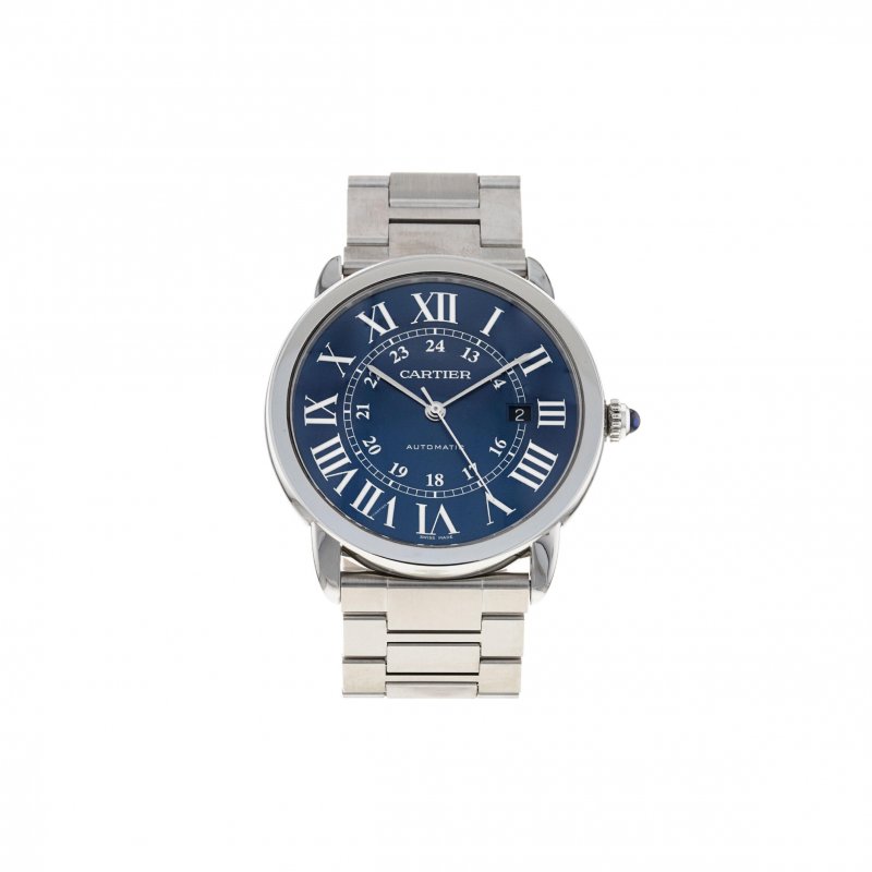(image for) CARTIER RONDE SOLO 42MM BLUE DIAL AUTOMATIC MEN'S WATCH WSRN0023