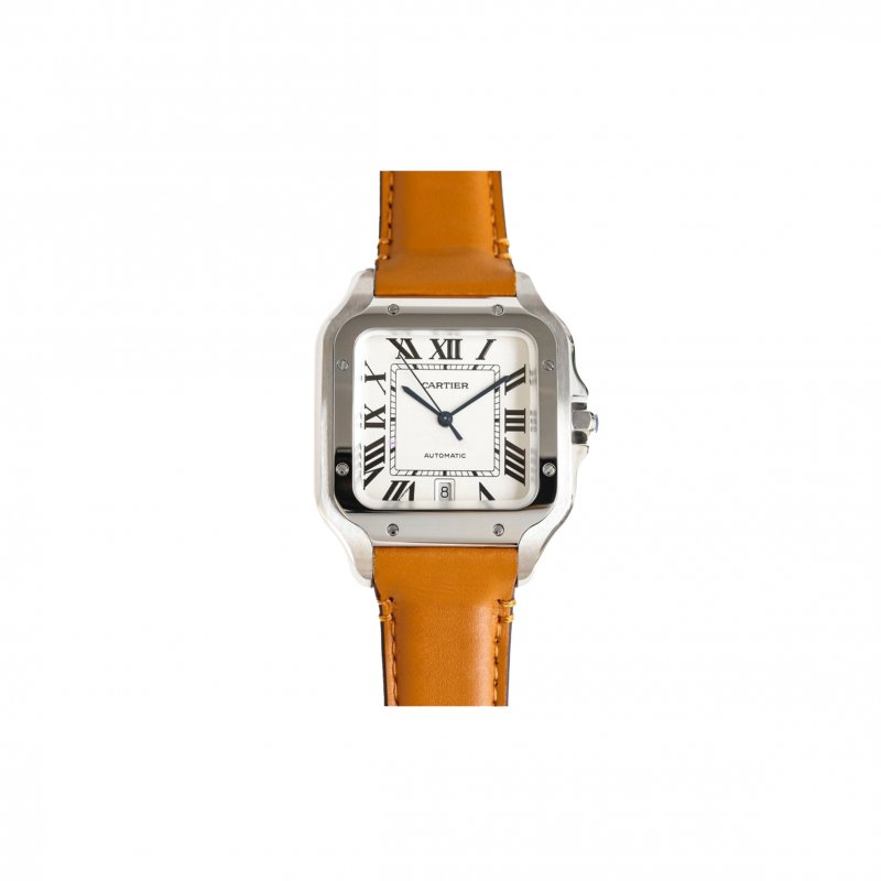(image for) CARTIER SANTOS 39.8MM LEATHER WATCH WSSA0018
