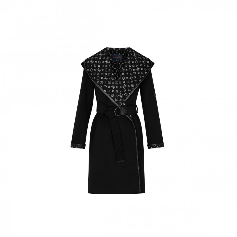 (image for) LOUIS VUITTON HOODED WRAP COAT 1A4PEA