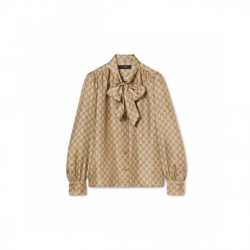 (image for) GUCCI PRINTED SILK TWILL SHIRT 860513