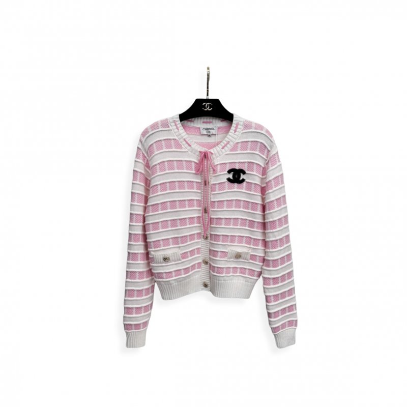 (image for) CHANEL WHITE STRIPED CARDIGAN