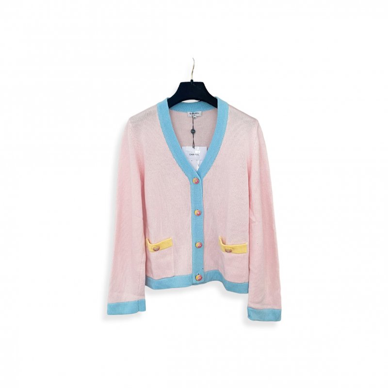 (image for) CHANEL V NECK KNIT CARDIGAN WITH DOUBLE POCKETS