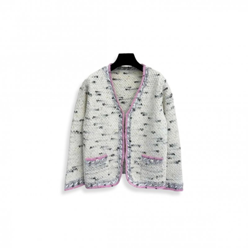 (image for) CHANEL WOMEN'S BRAID TRIM COLLARLESS POCKET JACKET