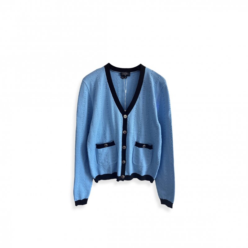 (image for) CHANEL WOMEN COTTON DESIGN SWEATER CARDIGAN LETTER BUTTONS