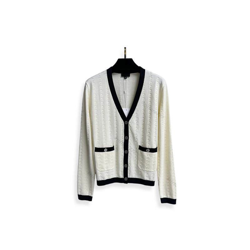 (image for) CHANEL WOMEN COTTON DESIGN SWEATER CARDIGAN LETTER BUTTONS
