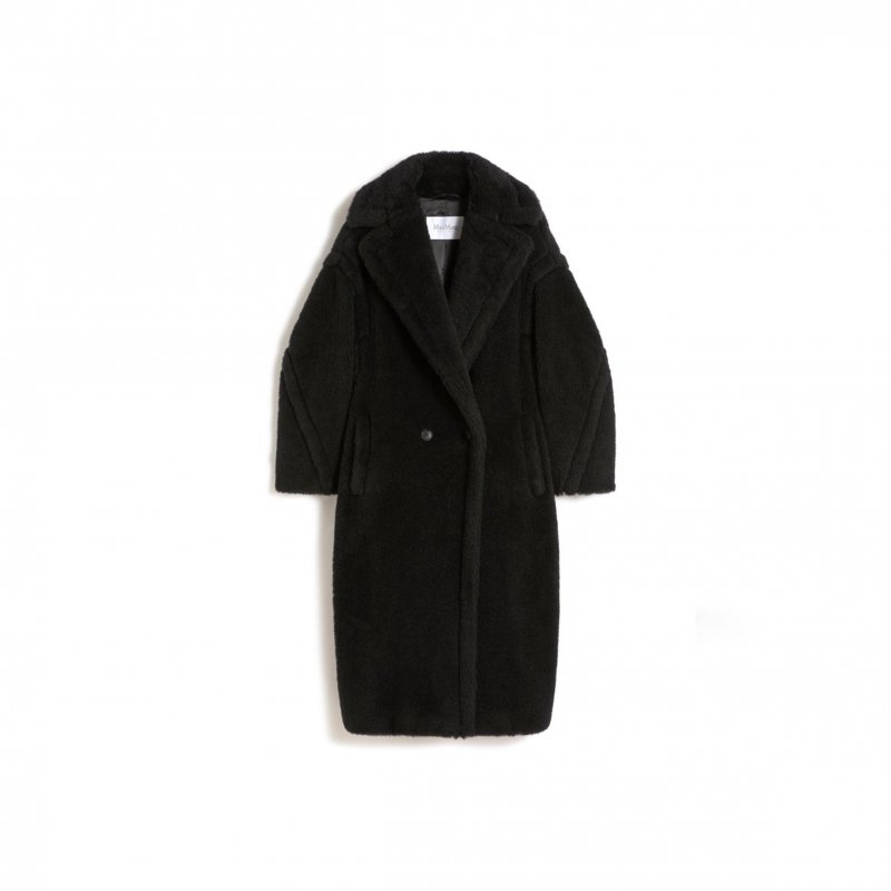 (image for) MAX MARA TEDDY BEAR ICON COAT IN ALPACA AND WOOL BLACK 1016055206008
